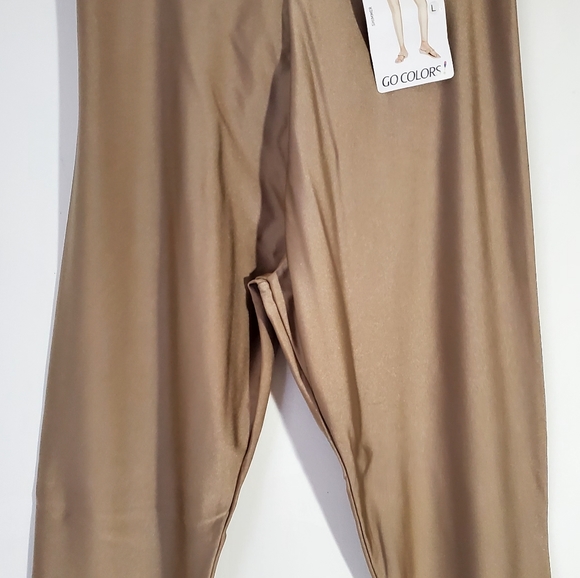NWT Go Colors Gold Shimmer Leggings - Picture 5 of 13